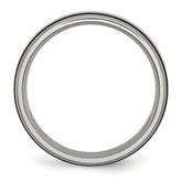 Titanium Two-Tone Grooved Wedding Band with Sterling Inlay